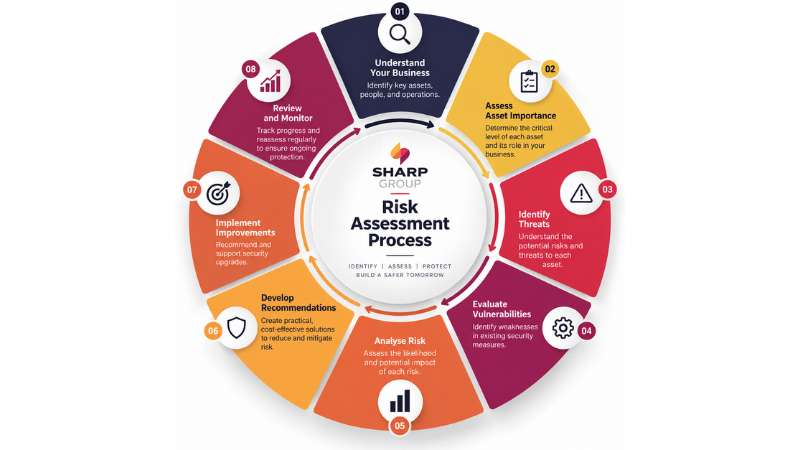 Sharp Group's security risk assessment process infogram